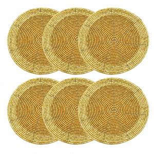 Sous-verres en verre perlé faits à la main - Classique avec dos en polyester (4x4 pouces) Portables pour les cadeaux d'église et religieux - Product Image 3