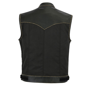 Meilleure qualité vente chaude hommes court longueur cuir gilet chaud hiver coupe-vent vêtements d'extérieur en taille adulte toile tissu - Product Image 2