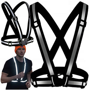 AG590B Safety Vest Reflective <b>Harness</b> Water-Proof Fluorescent Mesh Features Customizable Logo <b>Black</b> Jacket Made Polyester Cotton - Product Image 1