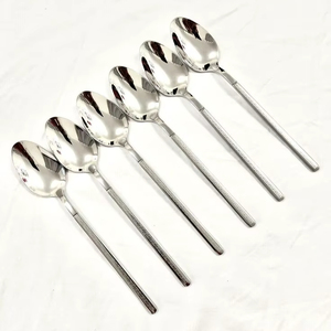 Ensemble de 6 cuillères à dessert en acier inoxydable, artisanat de qualité supérieure, vaisselle, logo personnalisé, cuillère à dessert en acier inoxydable - Product Image 1