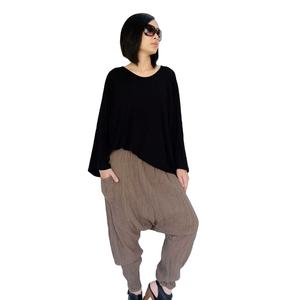 2024 personnalisé couleur noire 100% coton lâche Gym Fitness respirant goutte entrejambe pantalons de survêtement entraînement en plein air - Product Image 4