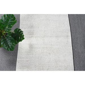 Vintage <b>Runner</b> <b>Rug</b>, 1.8x9.4 ft Turkish <b>Rug</b>, White Kilim Wool <b>Rug</b> - Product Image 5