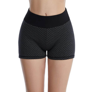 Pantalones cortos de Yoga de cintura alta texturizados para mujer, pantalones cortos de entrenamiento sin costuras anticelulitis, ropa deportiva para gimnasio, pantalones cortos personalizados OEM disponibles - Product Image 4