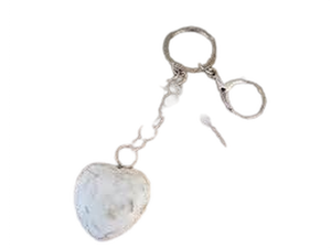 Porte-clés en marbre blanc en forme de cœur, porte-clés vintage en marbre, porte-clés en onyx - Product Image 2