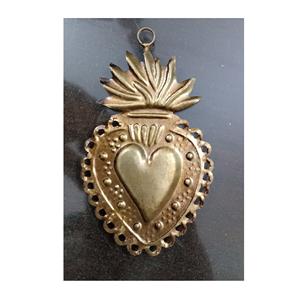 Métal Milagros Sacré Coeur Antique Mexicain Coeur Catholique Gravure Médaillon Espace Pendentif Ornemental Cadeau - Product Image 6