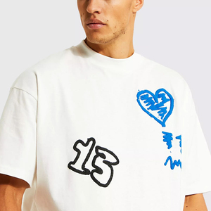 T-shirt Homme Oversize Personnalisé avec Logo Imprimé en Relief, 100% Coton, Manches Courtes, Tissu Tricoté Respirant à Séchage Rapide, Tailles Fortes - Product Image 3