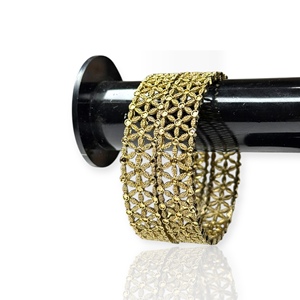 Bracelets tendance en or plaqué avec motif en filet, élégants pour les mariages et les occasions festives, bijoux d'imitation haut de gamme à prix de gros - Product Image 2