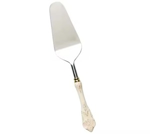 Coupeur de gâteau au look classique couteau à gâteau de mariage et ensemble de serveur spatule à crêpes en acier avec bord dentelé outil de cuisson de cuisine fini - Product Image 1