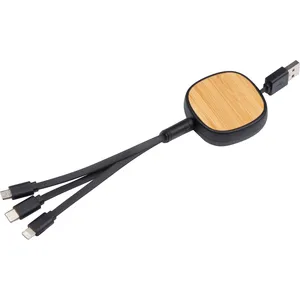 Cavo di Ricarica in Bambù Personalizzato JUDY, Gadget USB Personalizzati per Articoli Promozionali - Product Image 1