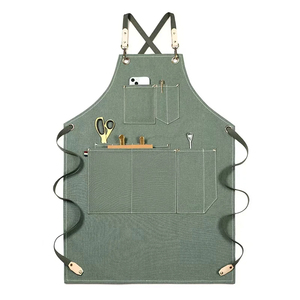 Tabliers de cuisine en toile 100% coton personnalisés imperméables à l'huile pour hommes et femmes Conception sans manches réutilisable pour le nettoyage - Product Image 2
