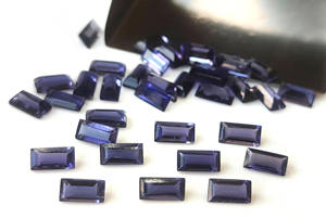 Baguette en iolite naturelle en gros taillée à facettes pierres précieuses en vrac 2x4mm-3x6mm bleu pour la fabrication de bijoux - Product Image 3