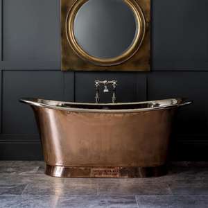 Impresionantes bañeras de cobre antiguas con detalles martillados y acabados rústicos para diseños de baño elegantes y duraderos - Product Image 6