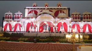 Sensacional color dorado al aire libre boda Mandap decoración hierro Material fibra diseñador Mandap del Reino Unido - Product Image 5