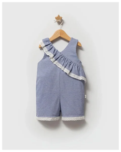 Mameluco de Algodón a Rayas Azules para Bebé Niña, 6-36 Meses, Suave y Transpirable, Mono de Una Pieza, Ropa de Bebé al por Mayor - Product Image 1