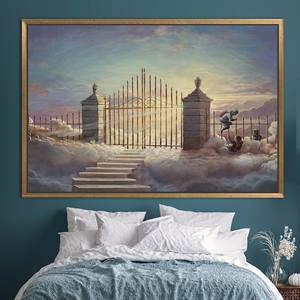 Toile imprimée : Décoration abstraite style art de rue Banksy Pearly Gates, 1P : encadrée or - Product Image 1