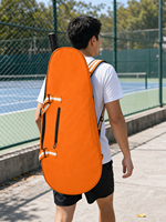 Sac à dos de tennis personnalisé en polyester 600D imperméable et tendance, avec 3 compartiments et poche latérale en filet pour padel et pickleball
