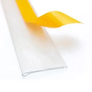 Etiqueta adesiva de pvc acrílico, suporte de preço de tira de dados adesivo para prateleiras