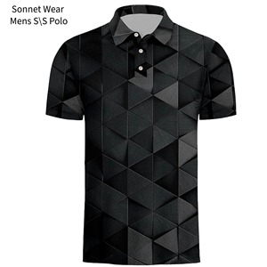 Casual Polo <b>Shirt</b> for Men Short Sleeve Dri Fit Novelty <b>Flame</b> AOP Print - Product Image 2