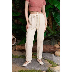 Carrot Linen <b>Trousers</b> HS703 - Stone - Product Image 1