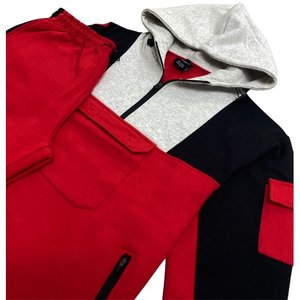 Sudadera de 2 piezas para hombre Quarter Zip Hoodie con pantalones de chándal Heavy Fleece Material Fleece - Product Image 5