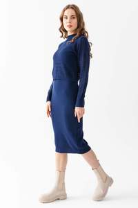 Prendas de punto especiales para mujer Estilo de dos piezas Suéter de manga larga Correa Vestido interior Ajuste cómodo Oficina, Traje de punto diario - Product Image 4