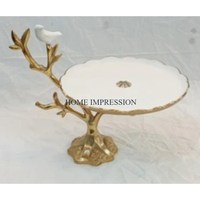 HOME IMPRESSION Plateaux à gâteau rectangulaires multifonctionnels jetables écologiques en aluminium plaqué or pour la décoration de desserts DIY