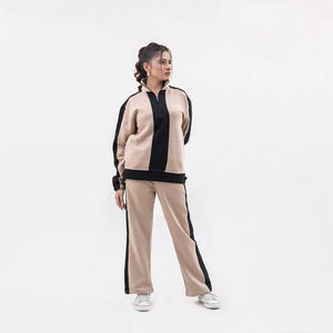 Survêtements Zip Top Survêtements Couleur Unie Marque Blank Zipper Hoodie pour Femmes Demi Zip - Product Image 4