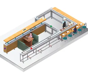 Buena calidad con diseño personalizado y tamaño Transportador de sushi Sistema de entrega automatizado Acero inoxidable Aluminio Alto acabado - Product Image 1