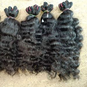 Listo para enviar En stock Extensiones de cabello Remy ondulado rizado natural indio de trama doble Cabello humano crudo para entrega instantánea - Product Image 1