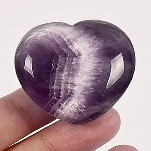 High Quality Chevron Amethyst Heart Wholesale Gemstone Healing Crystal Heart stone for Grounding and Meditation Hearts For Sale