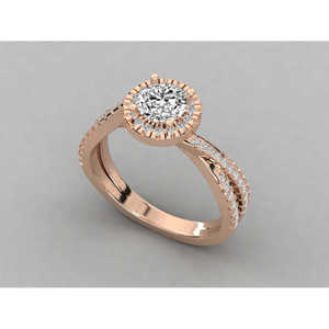 Bague solitaire pour femme en or 9 carats avec diamant de laboratoire taille brillant rond, taille Asscher, taille radiant, taille marquise, taille émeraude pour fiançailles - Product Image 1