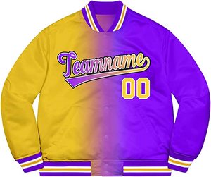 Veste Letterman en satin personnalisée pour hommes, uniforme de baseball de style de rue avec coutures coupe-vent et chaud pour les modèles d'hiver de couple - Product Image 3