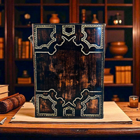 Carnet de notes gothique élégant en cuir véritable marron fait main, motif Vampyr Slayer, pour hommes et femmes, Halloween