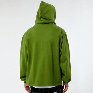 Sudadera con capucha y cremallera de cara completa de peso pesado de alta calidad para hombre, ropa de calle de algodón 100% con logotipo bordado con estampado 3D en relieve para invierno - Product Image 3