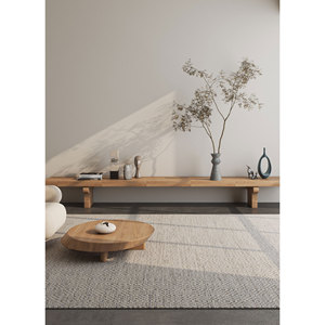 Abrash Classic Geometric <b>Wool</b> Rugs Beige & <b>Brown</b> Flat Weaves Handmade Rectangle for Bedroom & Hallway 4m Width-ADWL-13096 - Product Image 5