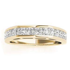 Ensemble de mariage en or jaune 14 carats avec diamants taille princesse en serti canal, 2,20 carats - Product Image 1