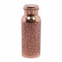 Bouteille d'eau en cuivre émaillé antique avec couvercle en cuivre 1000 ml, isolation thermique, écologique, accessoire de voyage pour boissons