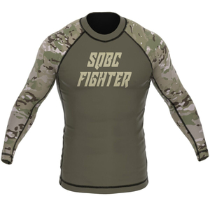 Custom UPF 50 Long Sleeve Stretch Lightweight Breathable Camo Rash Guard <b>T</b>-<b>Shirt</b> Sublimated Unisex MMA Sportswear - Product Image 1
