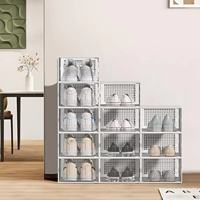 Meilleure vente Porte-chaussures mural suspendu talons hauts Boîte bacs Boîtes de rangement pliables Baskets empilables