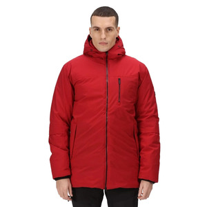 Hot Selling Men Red Color <b>Padded</b> Zipper <b>Waterproof</b> Parka <b>Jackets</b> for Sale With Attached Hood Men Winter <b>Jackets</b> - Product Image 1