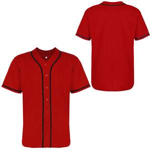 Jersey de béisbol de manga corta para hombre Hip-Hop Fashion Plain Button Shirt Jersey en blanco en tallas - Product Image 3