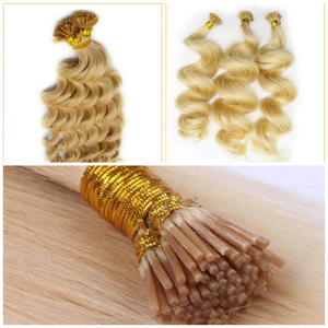 Silver Blonde Remy I-Tip Extensiones de cabello Calidad Premium, uso permanente de larga duración - Product Image 1