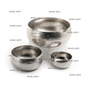 Juego de 3 Tazones de Aluminio para Frutas y Alimentos, Tamaño Personalizado, Forma Redonda, Tazón para Servir Alimentos del Mejor Exportador de la India - Product Image 1