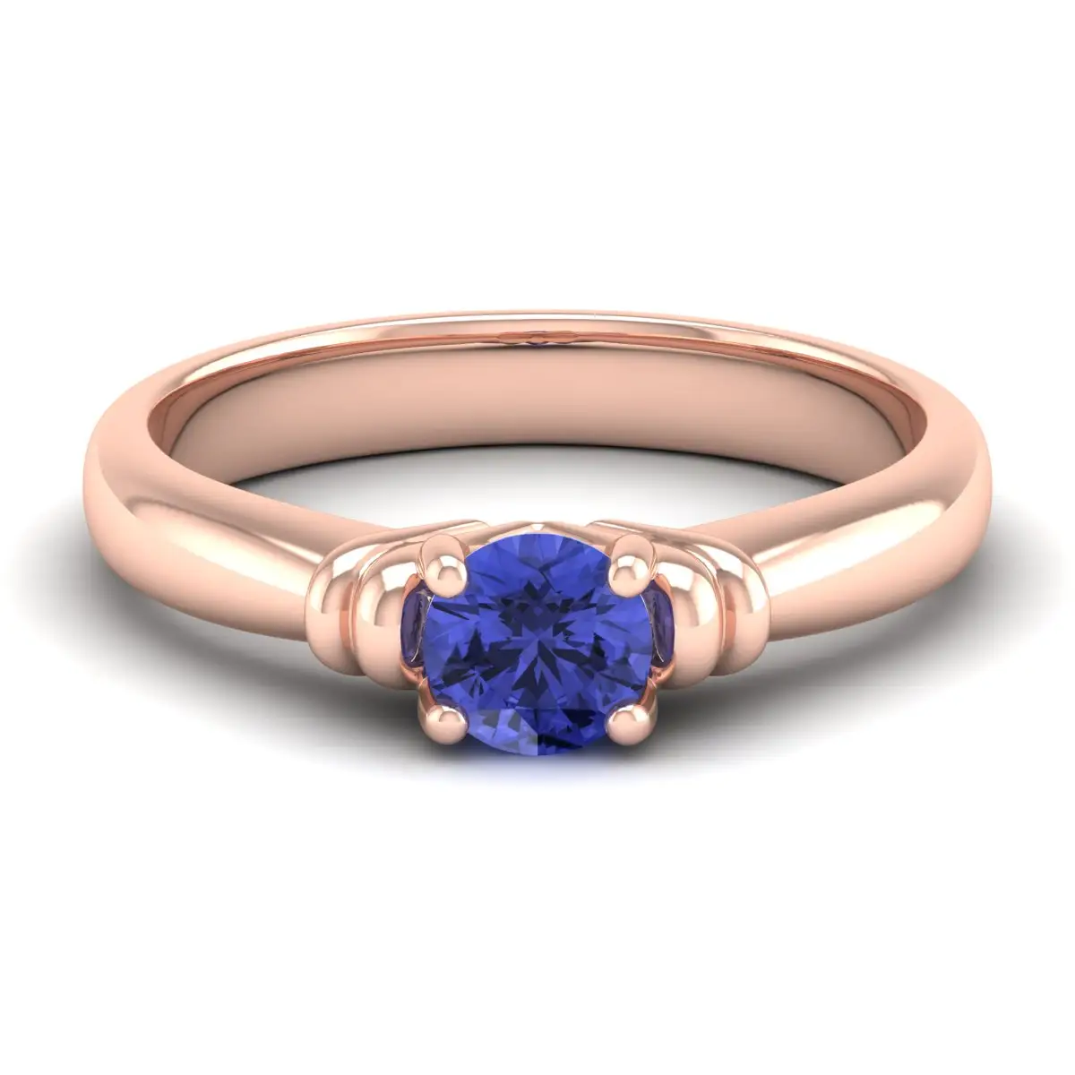 Desain Mode 14K 18k cincin emas asli perhiasan untuk wanita Tanzanite batu tunggal tunggal cincin pertunangan pernikahan untuk hadiah