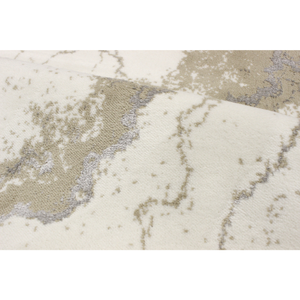 Alfombra de baño rectangular de 70x120cm, color crudo, de algodón reciclado, con diseño jacquard abstracto, estilo moderno, hecha en Turquía. - Product Image 2