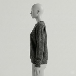 Wholesale Custom Printed Winter <b>Vintage</b> Acid Stone Washed Distressed <b>Sweatshirt</b> Women <b>Oversized</b> Heavyweight Cotton Crewneck - Product Image 3