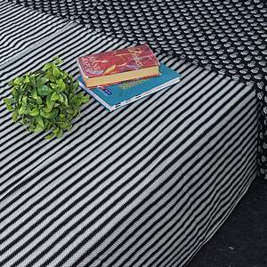 Black <b>Stripe</b> Print Cotton Double <b>Bed</b> Dohar (SHKR1025) - Product Image 2