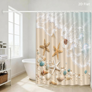 Custom Printed Waterproof Shower Shower <b>Curtain</b> for Bathroom Waterproof Polyester <b>with</b> <b>Hooks</b> - Product Image 1