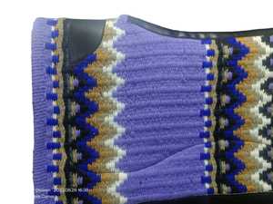 Almohadilla de contorno de sillín de espectáculo de caballo de lana de Nueva Zelanda hecha a medida de alta calidad 1/2 "fieltro de lana gris multicolor tamaño 34x42 modelo - Product Image 3