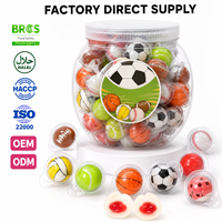 Bonbons gélifiés en forme de ballon de football, fourrés, en gros, bonbons à la saveur de jus de fruits, fabrication OEM personnalisée, certifiés Halal